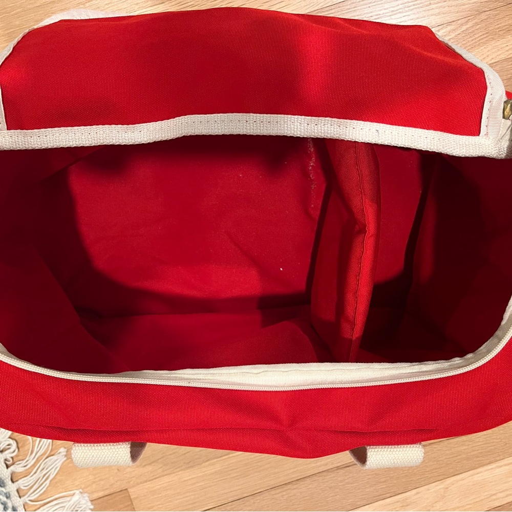 Red Tote Bag with Cream Accents - Picture 3 of 5